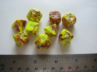 Dice : 7die CC redyellow marble