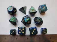 Dice : 7die CHX gemini blue green sparkle