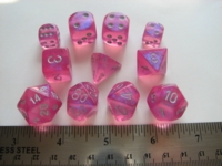 Dice : 7die Chessex borealis pink