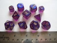 Dice : 7die Chessex borealis purple
