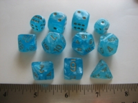 Dice : 7die Chessex easter blue