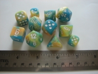 Dice : 7die Chessex yellowteal GID