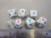 Dice : 7die GSci precision white rainbow