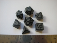 Dice : 7die QW elven black silver