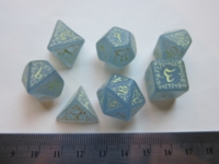 Dice : 7die QW elven blue semitranslucent