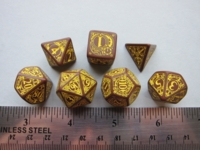 Dice : 7die QW steampunk brown yellow