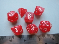 Dice : 7die chessex vortex red