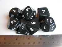 Dice : 7die giant opaque black