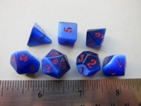 Dice : 7die miniDS blue catseye