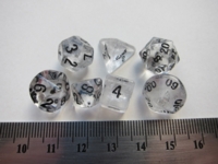 Dice : 7die miniDS clear quartz