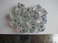 Dice : 7die moonstone green and indigo