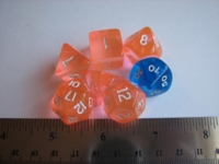 Dice : 7die translucent pink