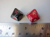 Dice : d10 ankh black red