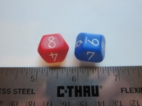 Dice : d10 flat top red blue