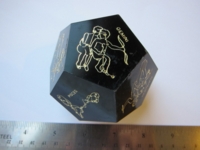 Dice : d12 giant paperweight astrological black