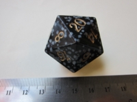 Dice : d20 35mm CC snowflake obsidian