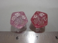 Dice : d20 MTG copy Lotus glitter lavender pink