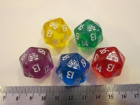 Dice : d20 MTG copy Lotus translucent