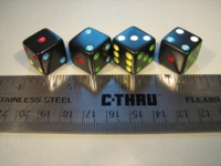 Dice : d616mmmulticoloredpipsblack