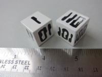 Dice : d6 0p5inch binary painted