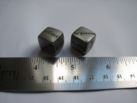 Dice : d6 0p5inch pewter new age