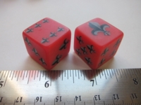 Dice : d6 0p75inch fleur de lis red