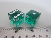 Dice : d6 0p75inch precision screwhead pips green translucent