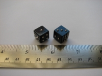 Dice : d6 12mm black agate beads