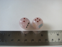 Dice : d6 12mm rose quartz