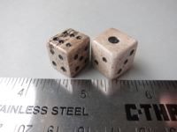 Dice : d6 14mm DE petrified wood