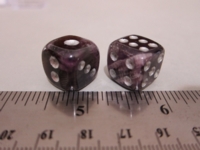 Dice : d6 15mm amethyst silver