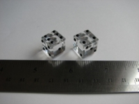 Dice : d6 15mm crystal black pips