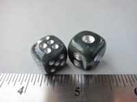 Dice : d6 15mm green jasper