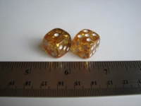 Dice : d6 15mm honey amber