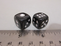 Dice : d6 15mm obsidian silver