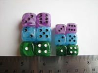 Dice : d6 16mm 12mm ice swirl