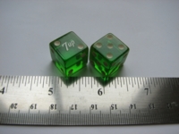 Dice : d6 16mm 7up translucent green