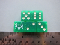 Dice : d6 16mm Bone Collector green