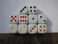 Dice : d6 16mm CHX light gray speckle