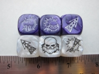 Dice : d6 16mm Comixininos Dwarf blocking purple white