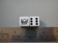 Dice : d6 16mm FB Grimtooth white