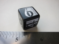 Dice : d6 16mm GStation deco black silver