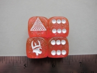 Dice : d6 16mm Illuminati Munchkin pink glitter