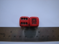 Dice : d6 16mm Koplow ladybug red