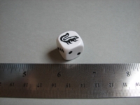 Dice : d6 16mm Koplow skunk white