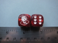 Dice : d6 16mm Obama red pearlized