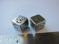 Dice : d6 16mm QW Steampunk metal