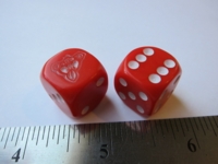 Dice : d6 16mm angry monkey red