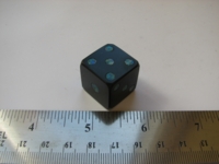 Dice : d6 16mm black jade opal pips