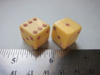 Dice : d6 16mm cream pink rhinestones